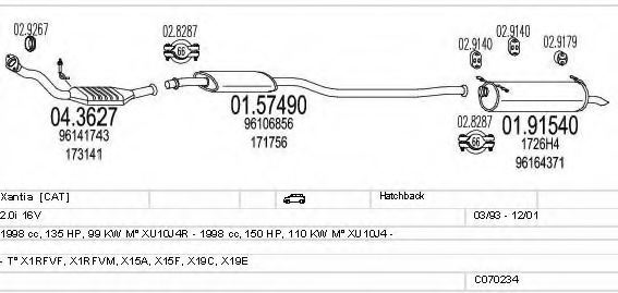MTS C070234001171 Exhaust System